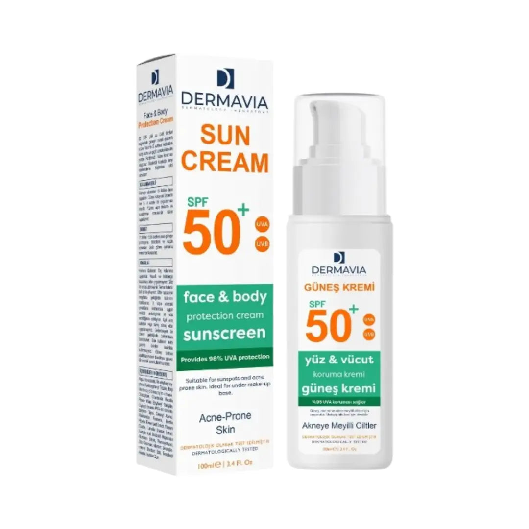 كريم الحماية من الشمس DERMAVIA للبشرة المعرضة لحب الشباب بعامل حماية من الشمس SPF50+ 100 مل