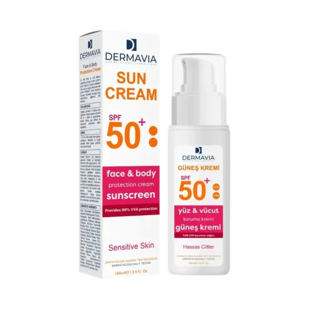 كريم الحماية من الشمس DERMAVIA للبشرة الحساسة SPF50+ 100 مل