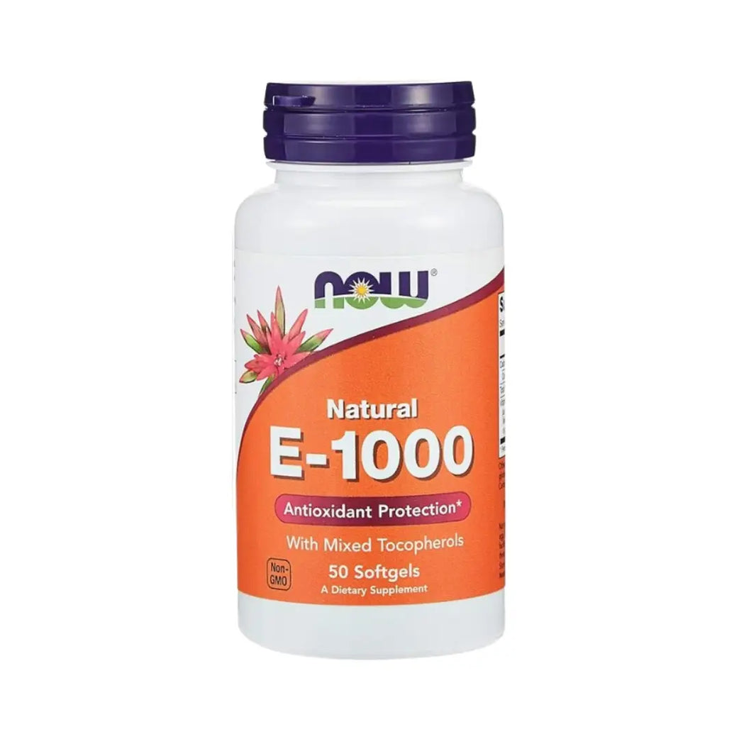 NOW Natural E 1000 With Mixed Tocopherol Softgel 50s