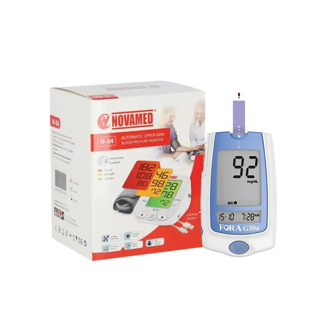 FORA 360a Blood Glucose Monitor + Novamed Blood Pressure Monitor