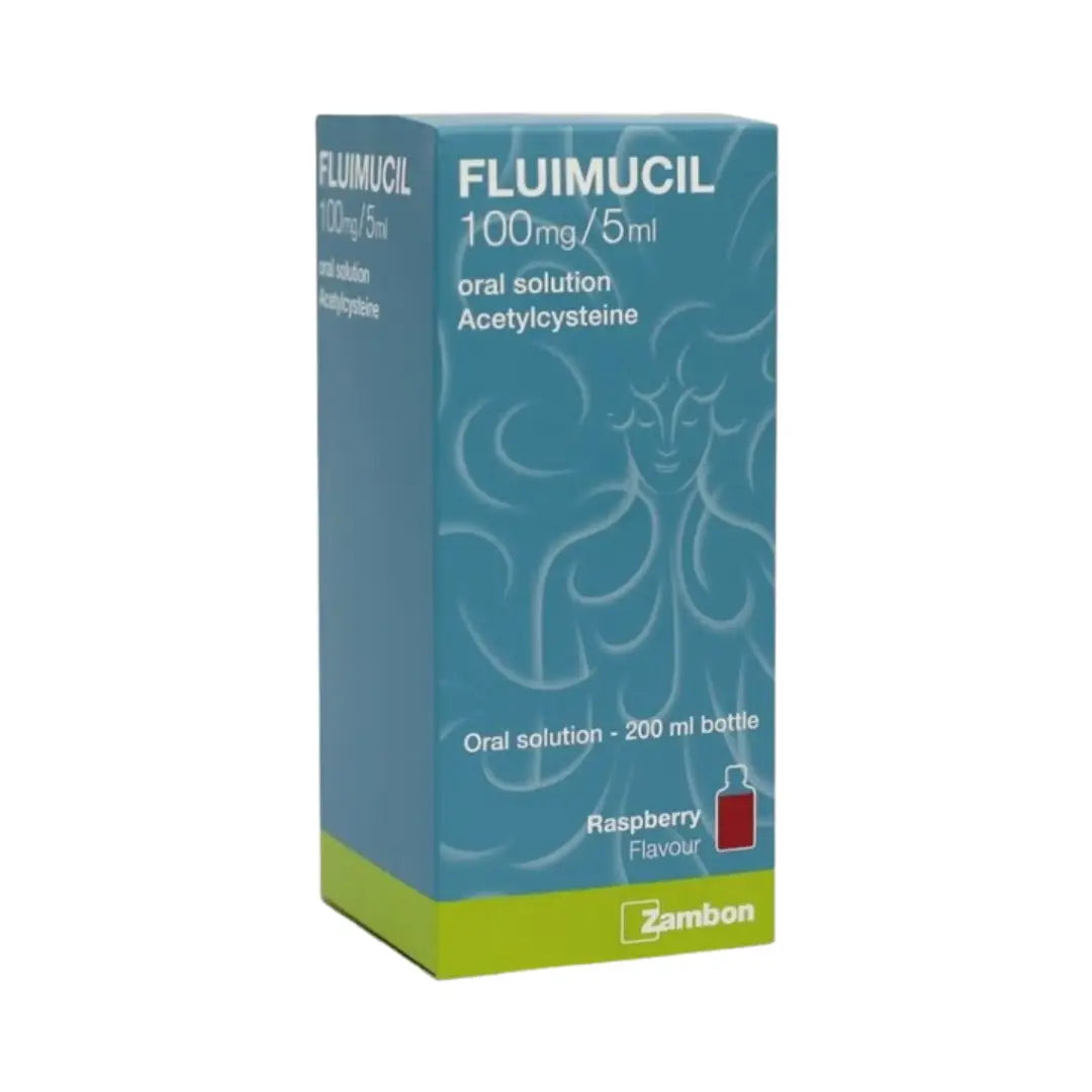 Fluimucil Oral Solution 200ML Raspberry