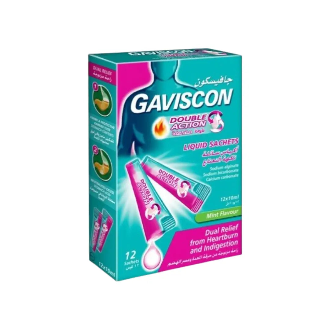 Gaviscon Double Action Liquid Sachet 12s Mint Flavour