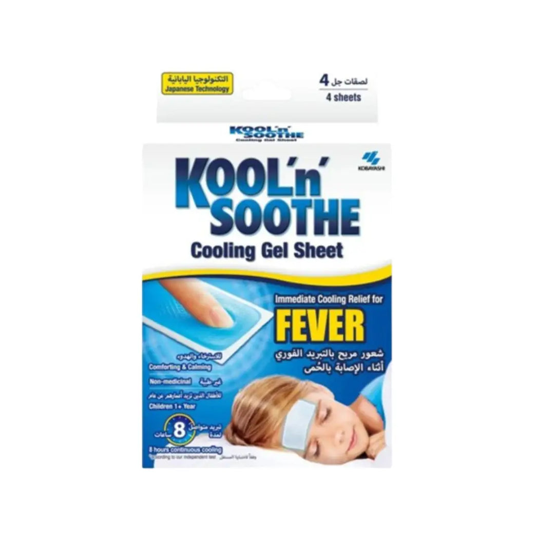 Kobayashi Kool'N Soothe Child Fever Cooling Gel Sheet 4s