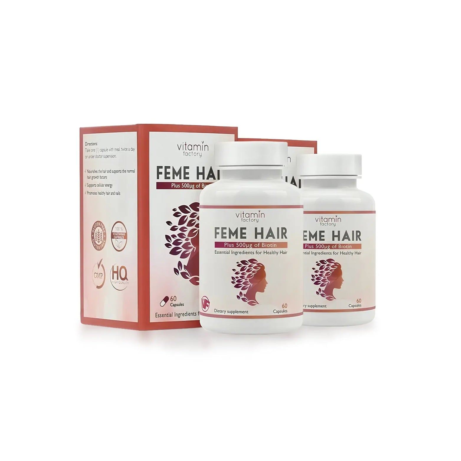 Feme Hair 60 Capsules Pack of 2  (Two Months Supply)