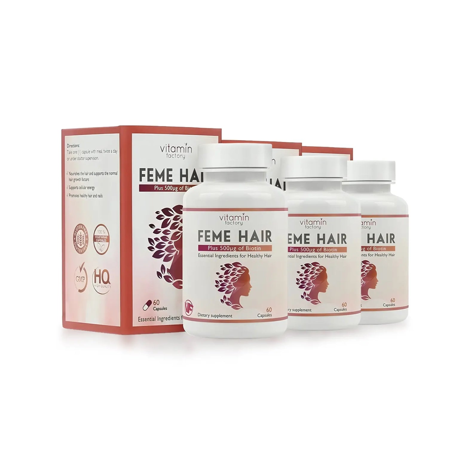 Feme Hair 60 Capsules Pack of 3 (Three Months Supply)