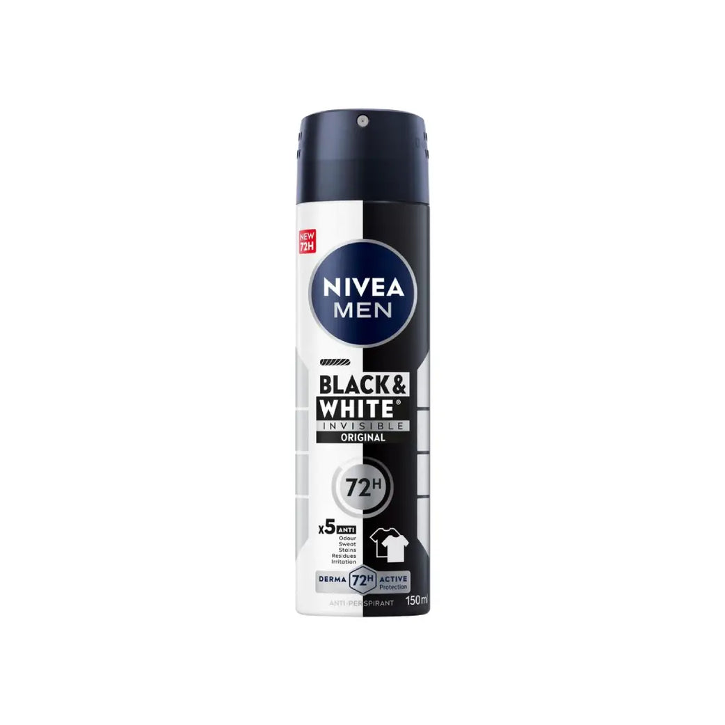 Nivea Men Anti Perspirant 72H Black & White Invisible Original Spray 150ml