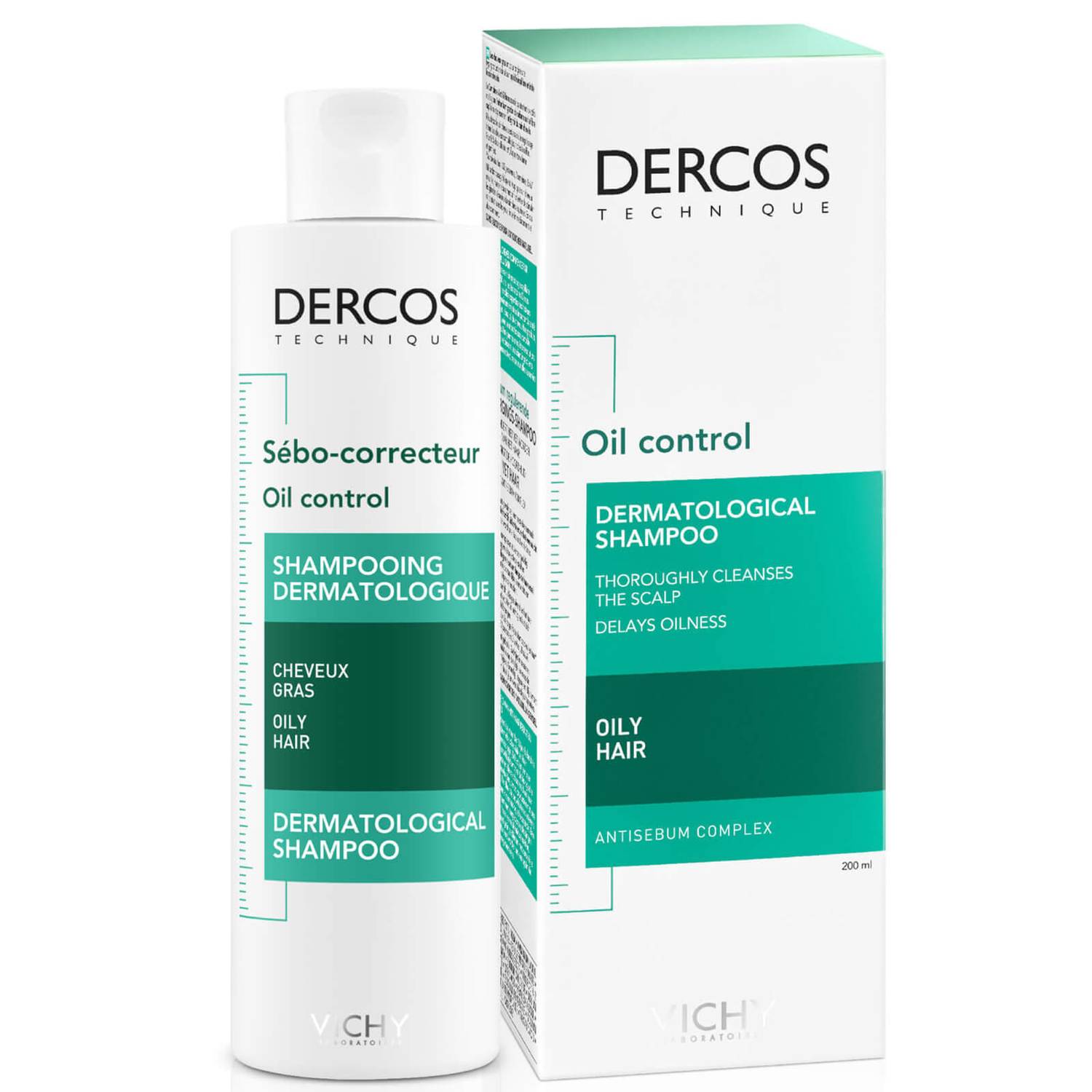 VICHY DERCOS OIL CONTROL DERMATOLOGICAL SHAMPOO 200ML